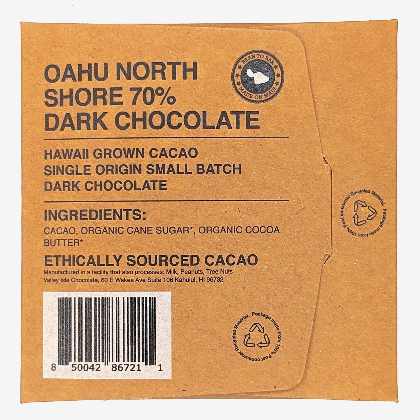 Oahu North Shore 70% Dark Chocolate